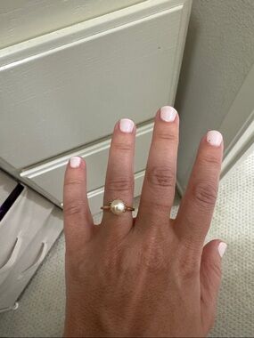 18K Vintage Gold Pearl Ring